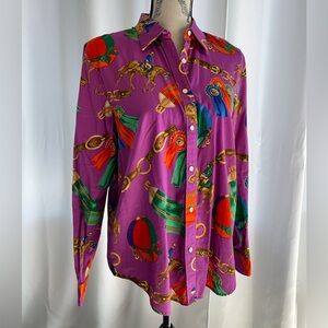 Ralph Lauren Purple Equestrian Print Shirt